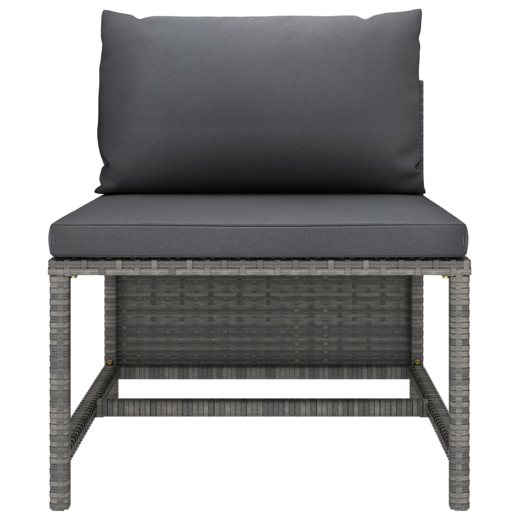 Set Divani da Giardino 2 pz con Cuscini in Polyrattan Grigio - homemem39