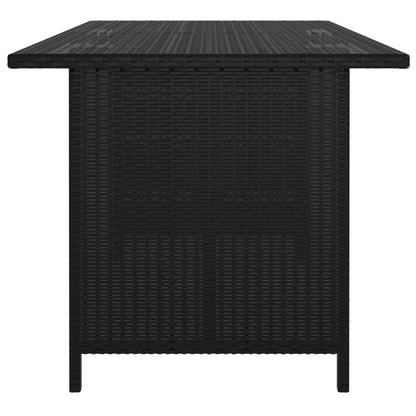 Tavolo da Pranzo da Giardino Nero 110x70x65 cm in Polyrattan