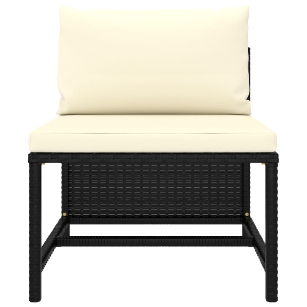 Set Divani da Giardino 2 pz con Cuscini in Polyrattan Nero - homemem39