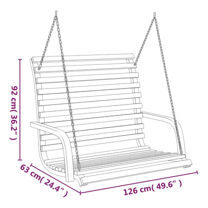 Panca a Dondolo in Legno Ricurvo Finitura Teak 126x63x92 cm