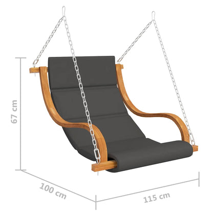 Sedia a Dondolo Senza Telaio con Cuscino in Legno Curvato