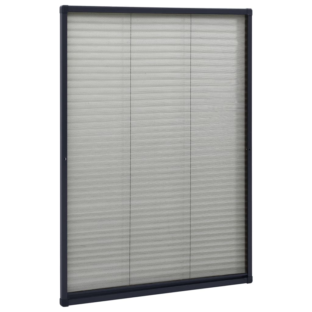 Zanzariera Plissettata Finestre Alluminio Antracite 80x120 cm - homemem39