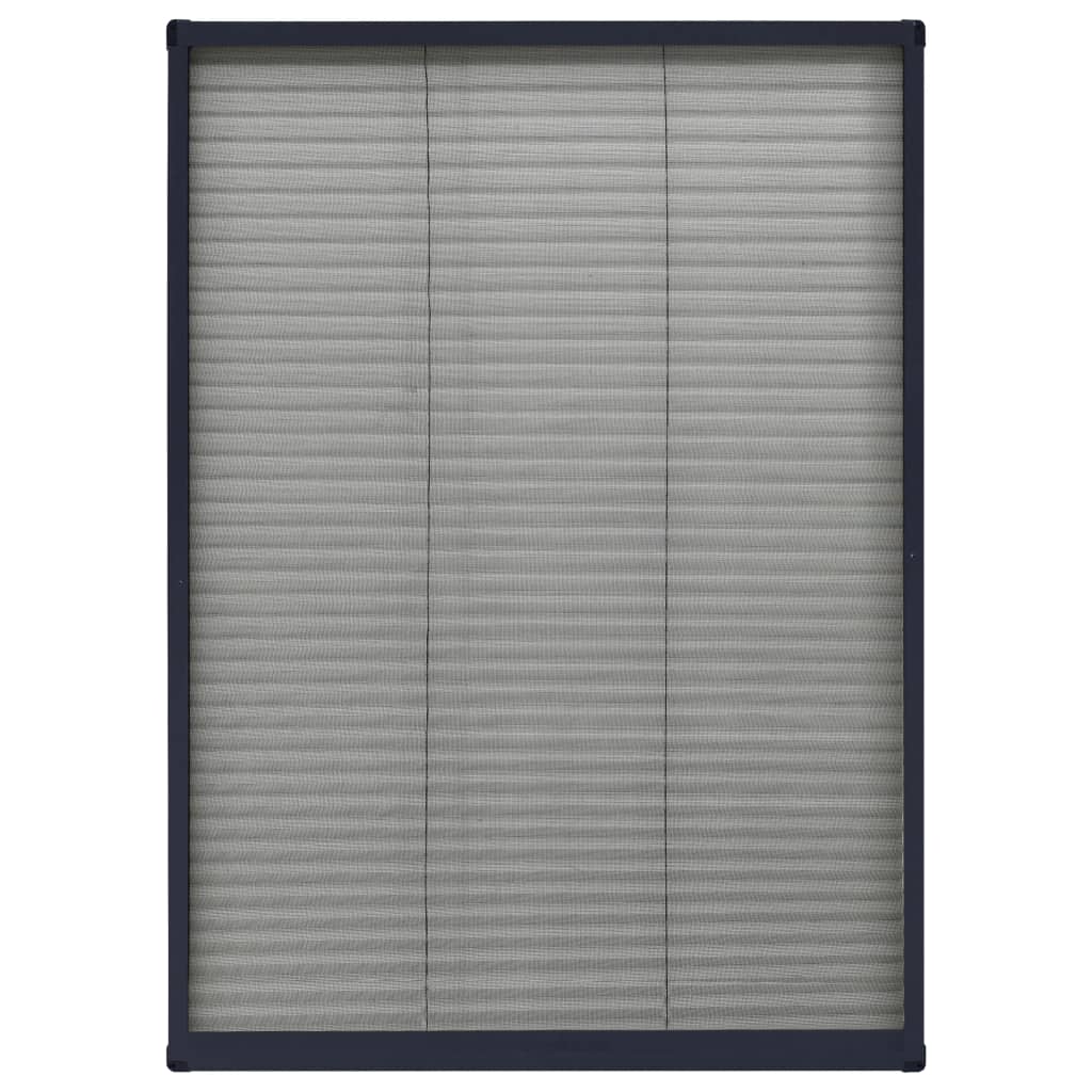 Zanzariera Plissettata Finestre Alluminio Antracite 80x120 cm - homemem39