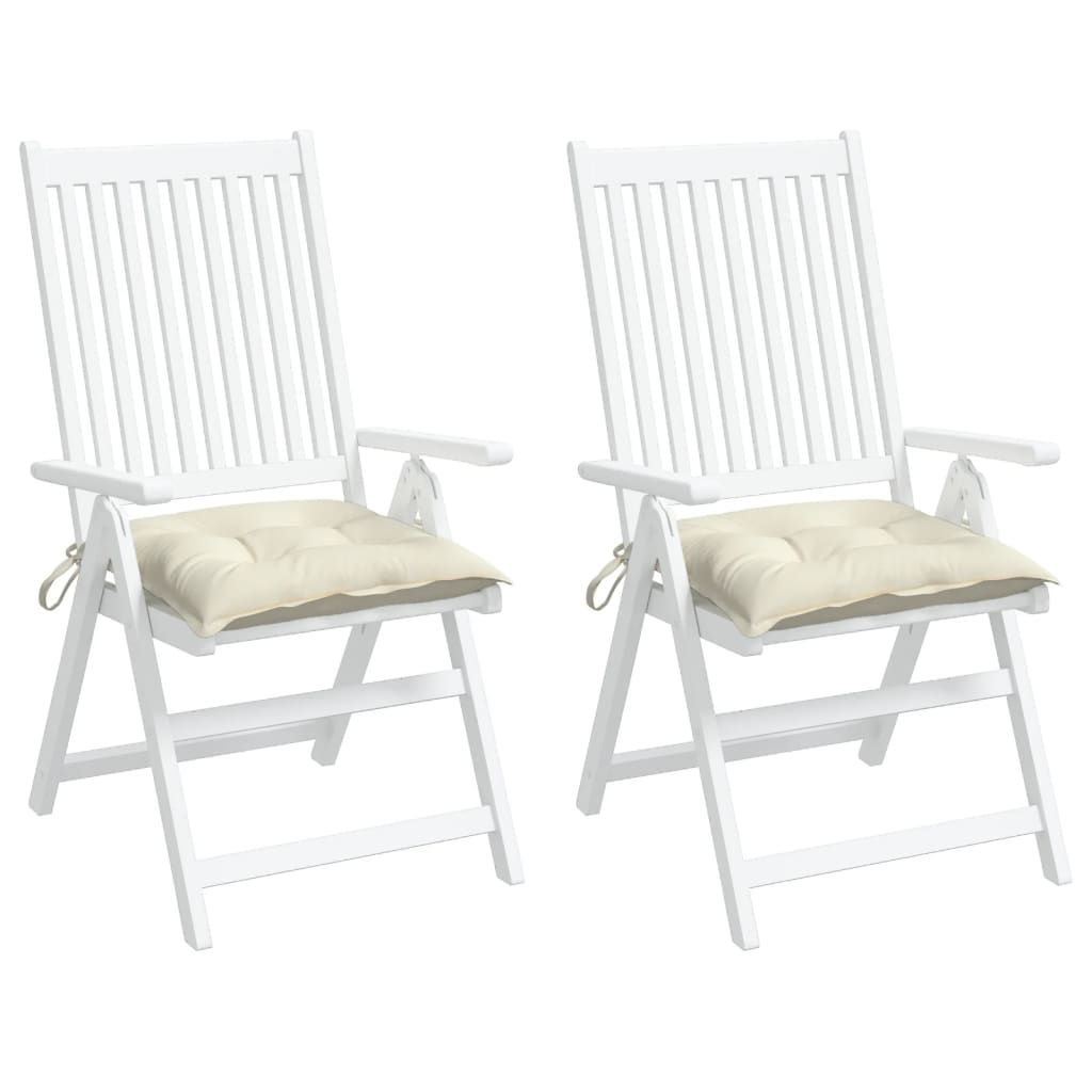 Cuscini per Sedia 2pz Bianco Crema 40x40x7 cm in Tessuto Oxford - homemem39