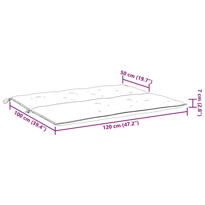 Cuscino per Panca Grigio 120x(50+50)x7cm in Tessuto Oxford - homemem39