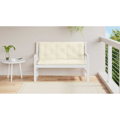 Cuscino per Panca Bianco Crema 120x(50+50)x7cm Tessuto Oxford - homemem39