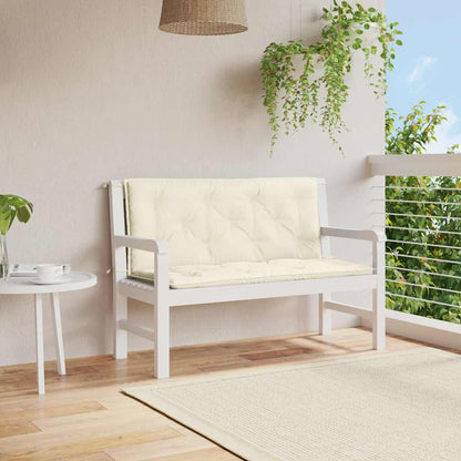 Cuscino per Panca Bianco Crema 120x(50+50)x7cm Tessuto Oxford - homemem39