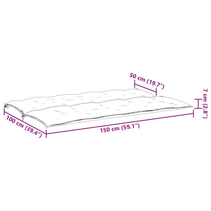 Cuscini Panca Giardino 2pz Bianco Crema 150x50x7 Tessuto Oxford - homemem39