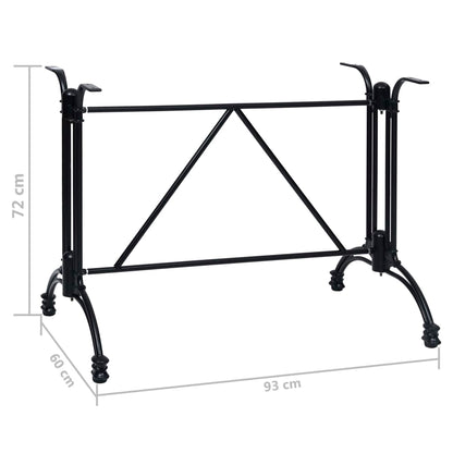 Gamba per Tavolino da Bar Nero 93x60x72 cm in Alluminio