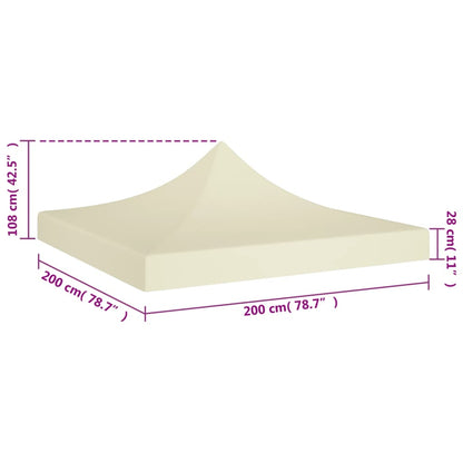 Tetto per Tendone per Feste 2x2 m Crema 270 g/m² - homemem39