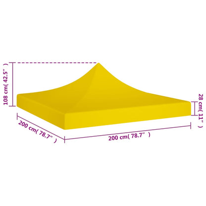 Roof for Party Tent 2x2 m Yellow 270 g/m²