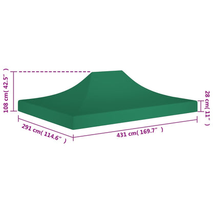 Tetto per Tendone per Feste 4,5x3 m Verde 270 g/m² - homemem39