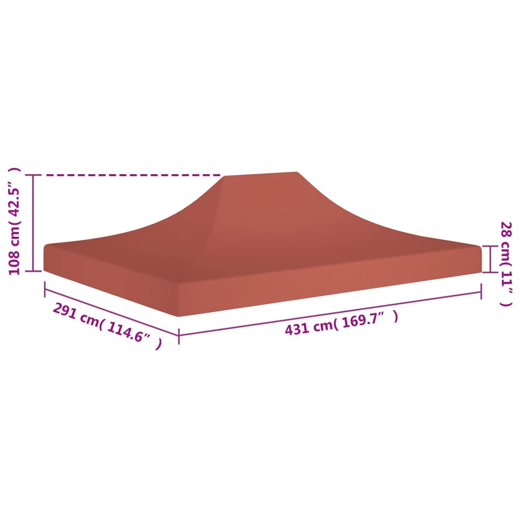 Tetto per Tendone per Feste 4,5x3 m Terracotta 270 g/m² - homemem39