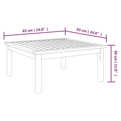 Tavolino da Salotto per Giardino 63x63x30 cm Massello di Acacia - homemem39