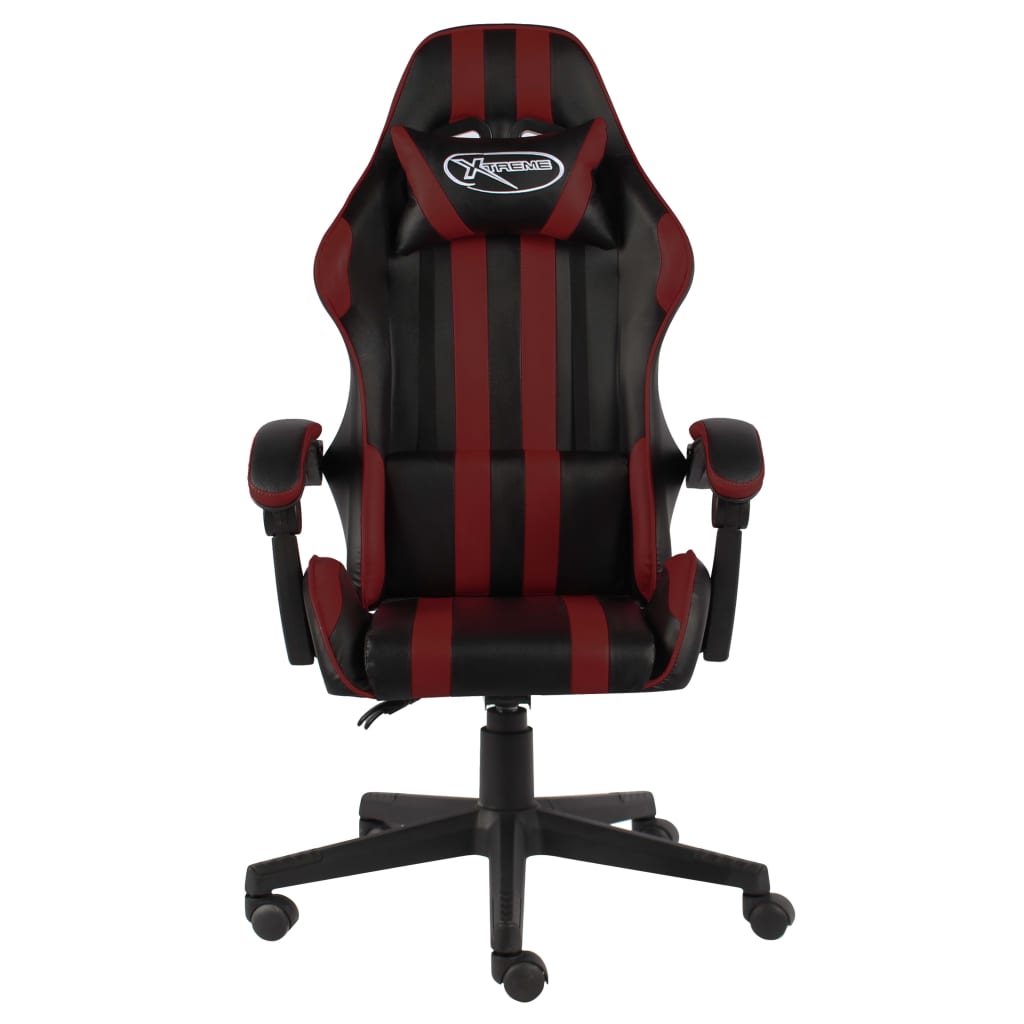 Sedia da Gaming Nero e Rosso Vino in Similpelle