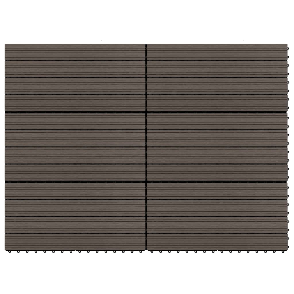 Piastrelle per Decking WPC 6 pz 60x30 cm 1,08 m² Marrone Scuro