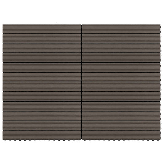 Piastrelle per Decking WPC 6 pz 60x30 cm 1,08 m² Marrone Scuro