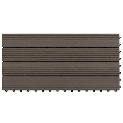 Piastrelle per Decking WPC 6 pz 60x30 cm 1,08 m² Marrone Scuro - homemem39