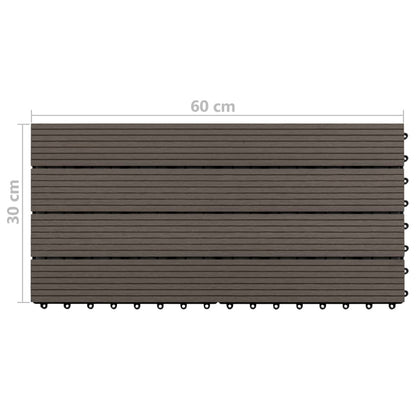 Piastrelle per Decking WPC 6 pz 60x30 cm 1,08 m² Marrone Scuro - homemem39