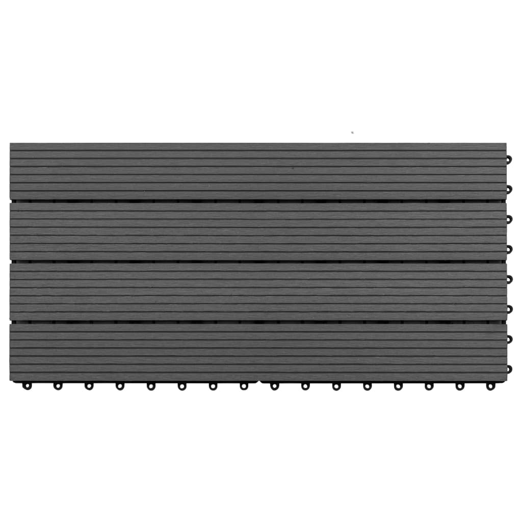 Piastrelle per Decking in WPC 6 pz 60x30 cm 1,08 m² Nere