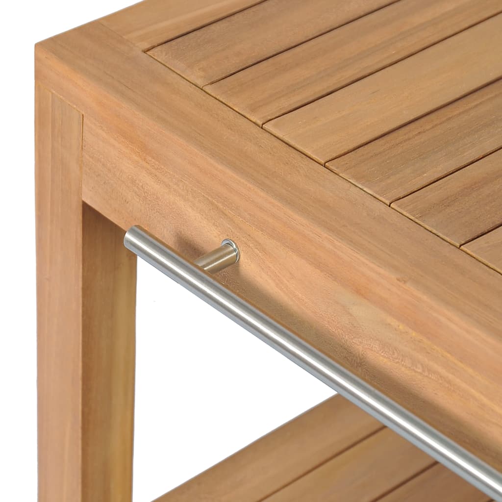 Armadietto da Bagno in Legno di Teak con Lavabi in Marmo Crema - homemem39