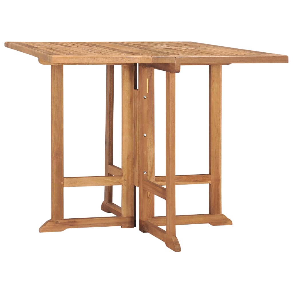 Tavolo da Giardino Pieghevole 90x90x75 cm in Massello di Teak - homemem39