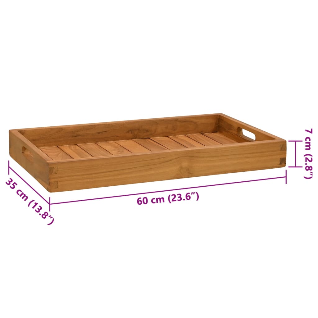 Vassoio da Portata 60x35 cm in Legno Massello di Teak - homemem39