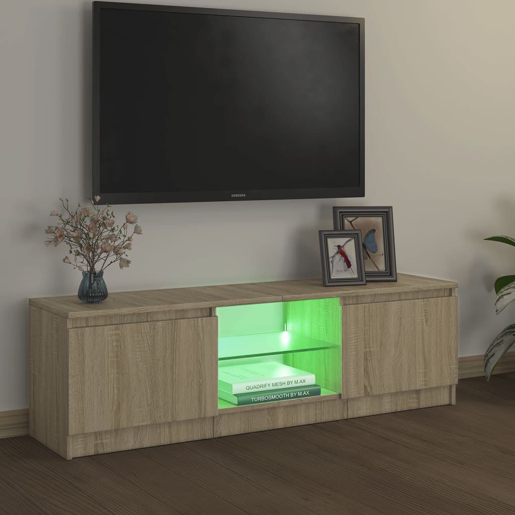 Mobile Porta TV con Luci LED Rovere Sonoma 120x30x35,5 cm - homemem39