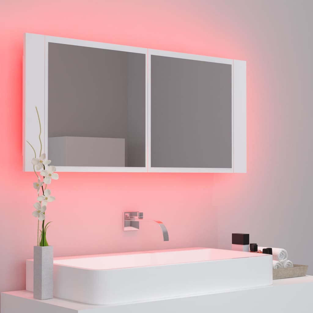 Specchio da Bagno con LED Bianco 100x12x45 cm in Acrilico - homemem39