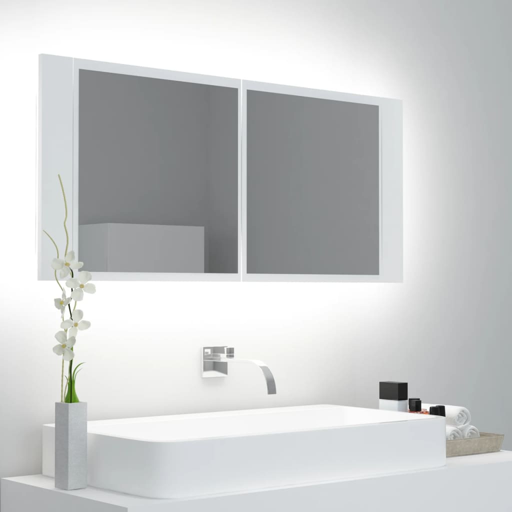 Specchio da Bagno con LED Bianco 100x12x45 cm in Acrilico - homemem39