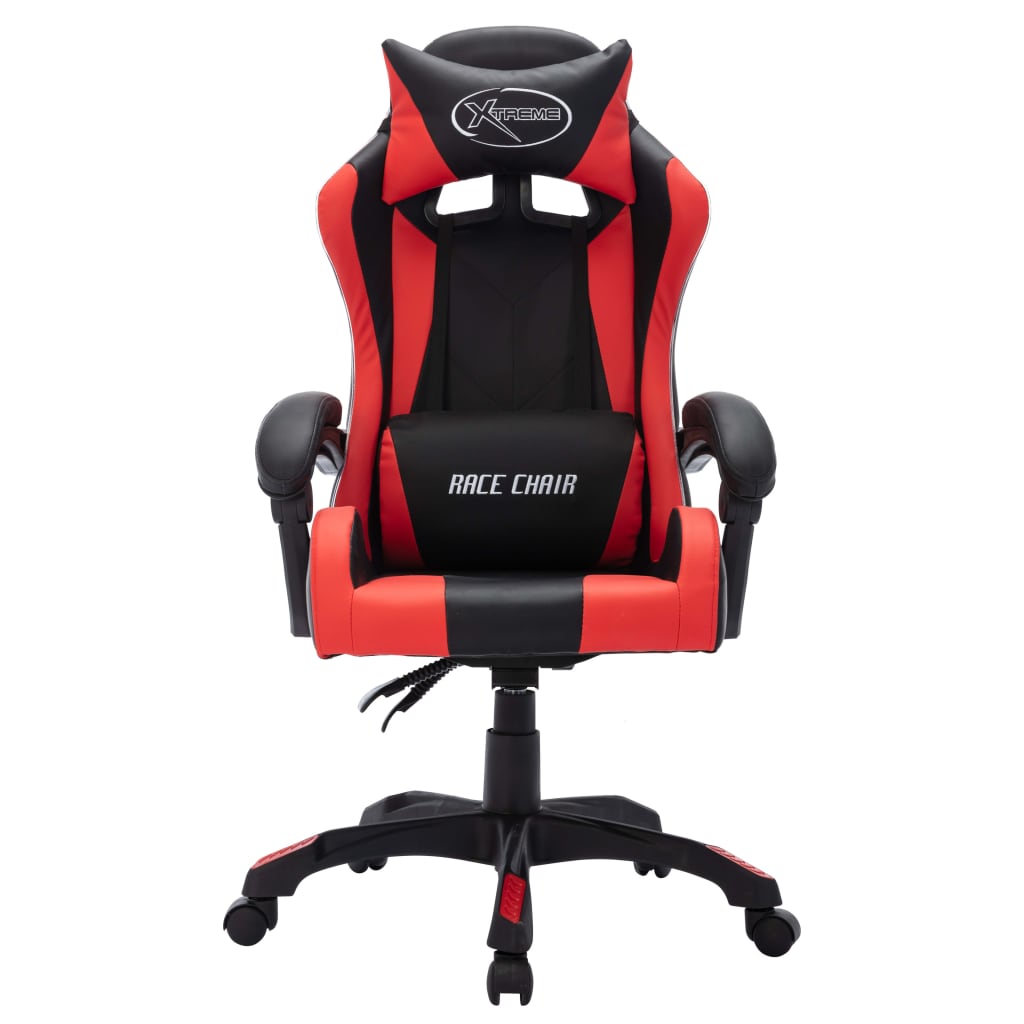 Sedia da Gaming con Luci a LED RGB Rossa e Nera in Similpelle - homemem39