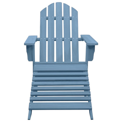 Sedia Giardino Adirondack con Ottomana Massello di Abete Blu - homemem39