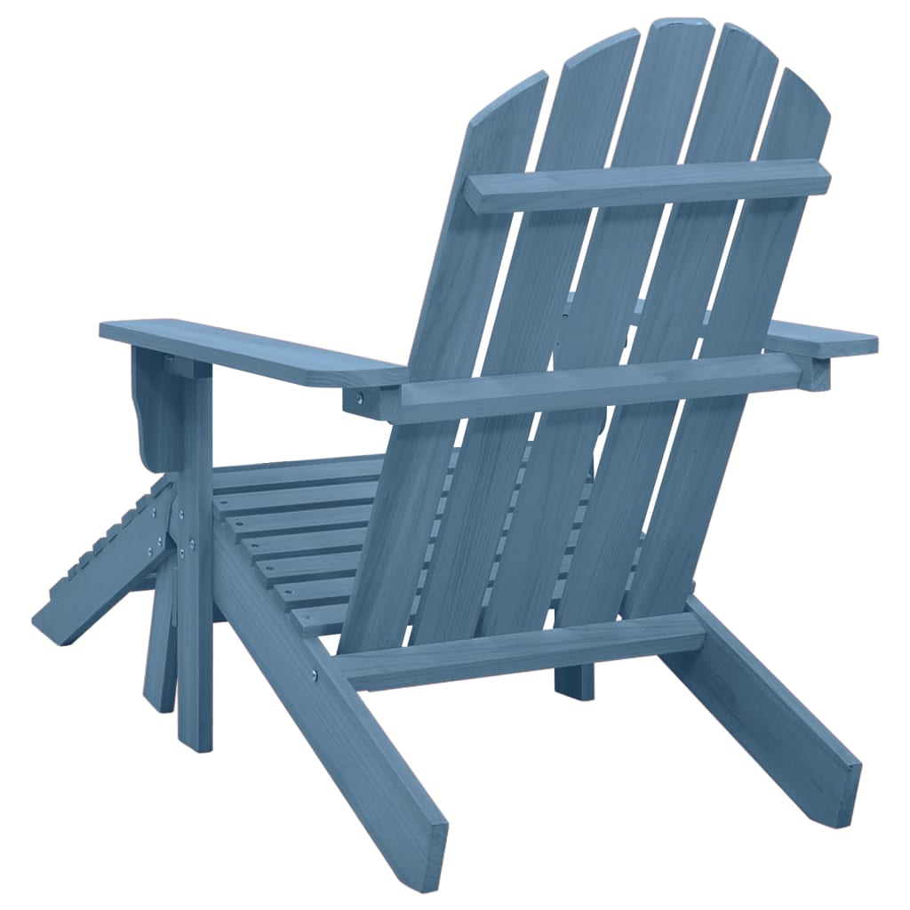 Sedia Giardino Adirondack con Ottomana Massello di Abete Blu