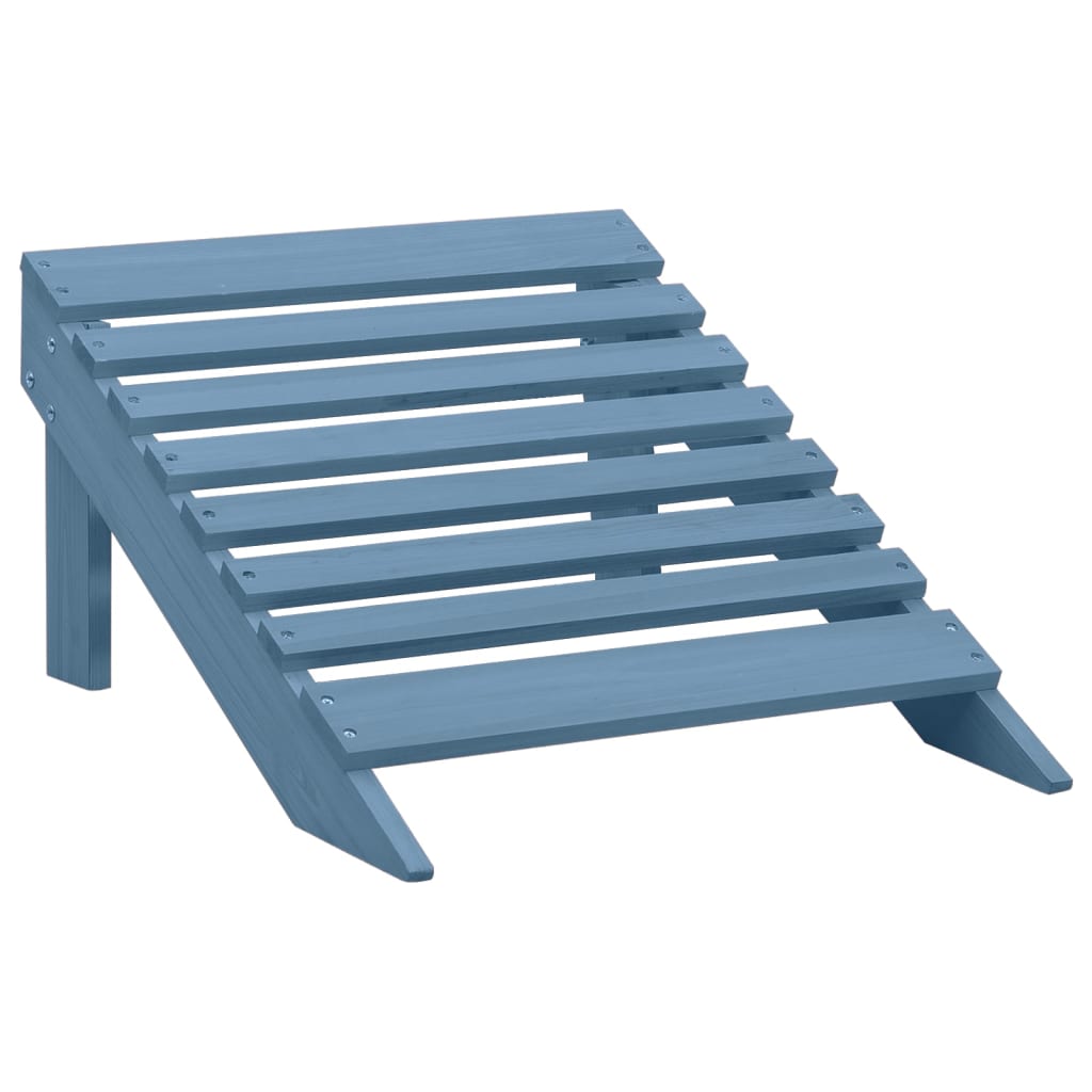 Sedia Giardino Adirondack con Ottomana Massello di Abete Blu