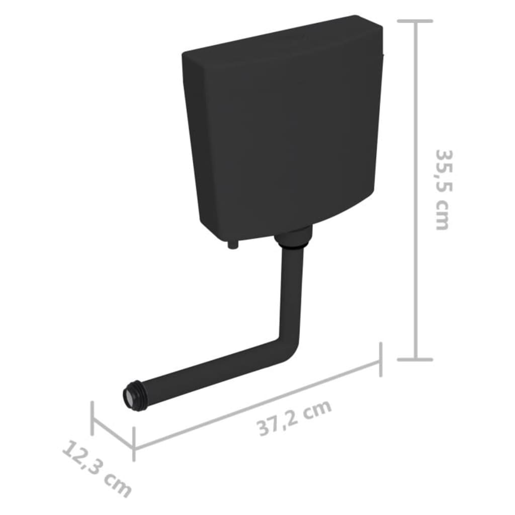 Sciacquone WC con Ingresso Acqua dal Basso 3/6 L Nero - homemem39