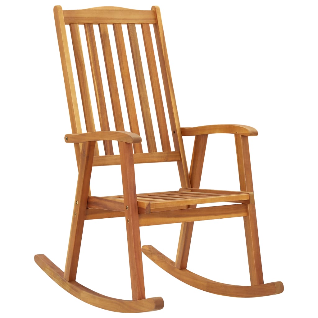 3064181 vidaXL Rocking Chair with Cushions Solid Acacia Wood (311844+43181) - homemem39