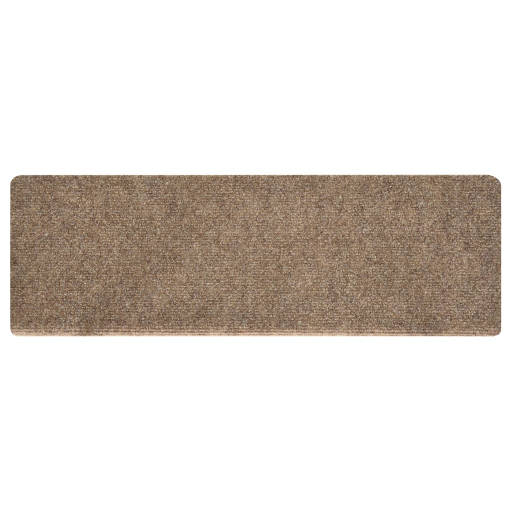 Tappetini per Scale Tessuto Agugliato 15 pz 65x21x4 cm Crema - homemem39