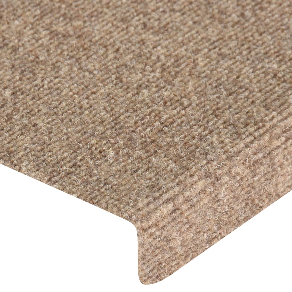 Tappetini per Scale Tessuto Agugliato 15 pz 65x21x4 cm Crema - homemem39