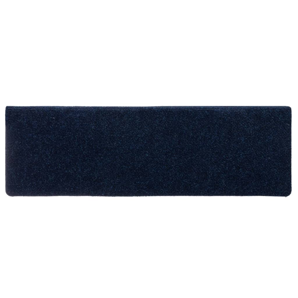 Tappetini per Scale Tessuto Agugliato 15 pz 65x21x4 cm Blu - homemem39