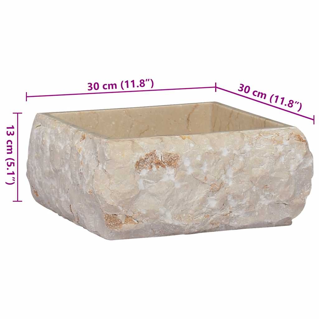 Lavandino Crema 30x30x13 cm in Marmo - homemem39