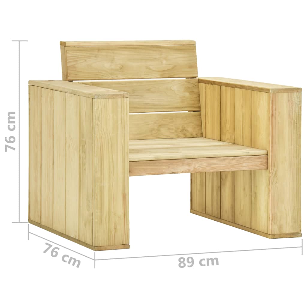 Sedia da Giardino con Cuscini Crema Legno Pino Impregnato - homemem39