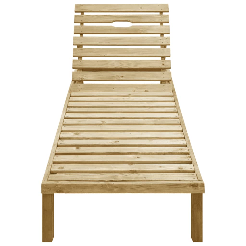 Lettino da Giardino con Cuscino Crema Legno Pino Impregnato - homemem39