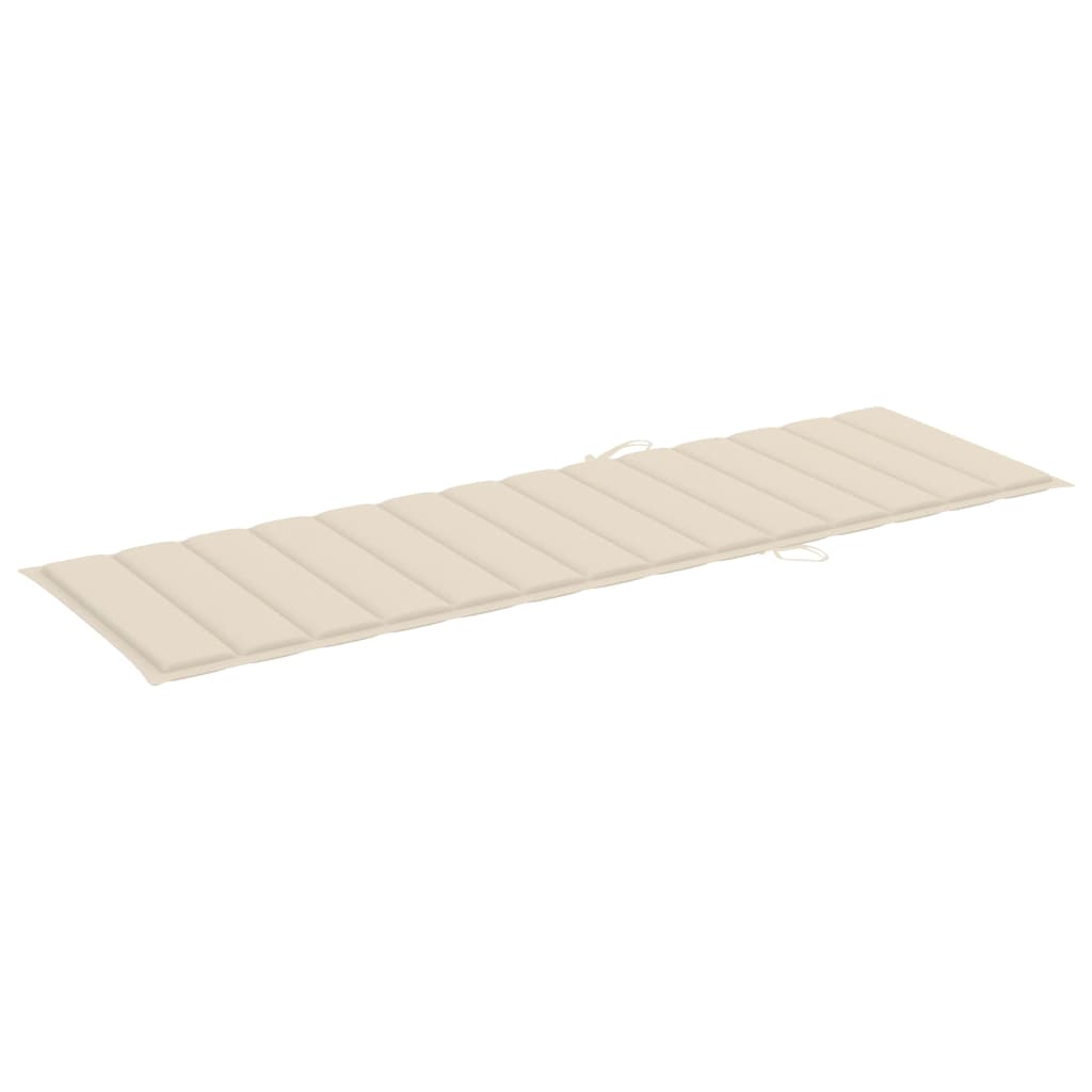 Lettino da Giardino con Cuscino Crema Legno Pino Impregnato - homemem39