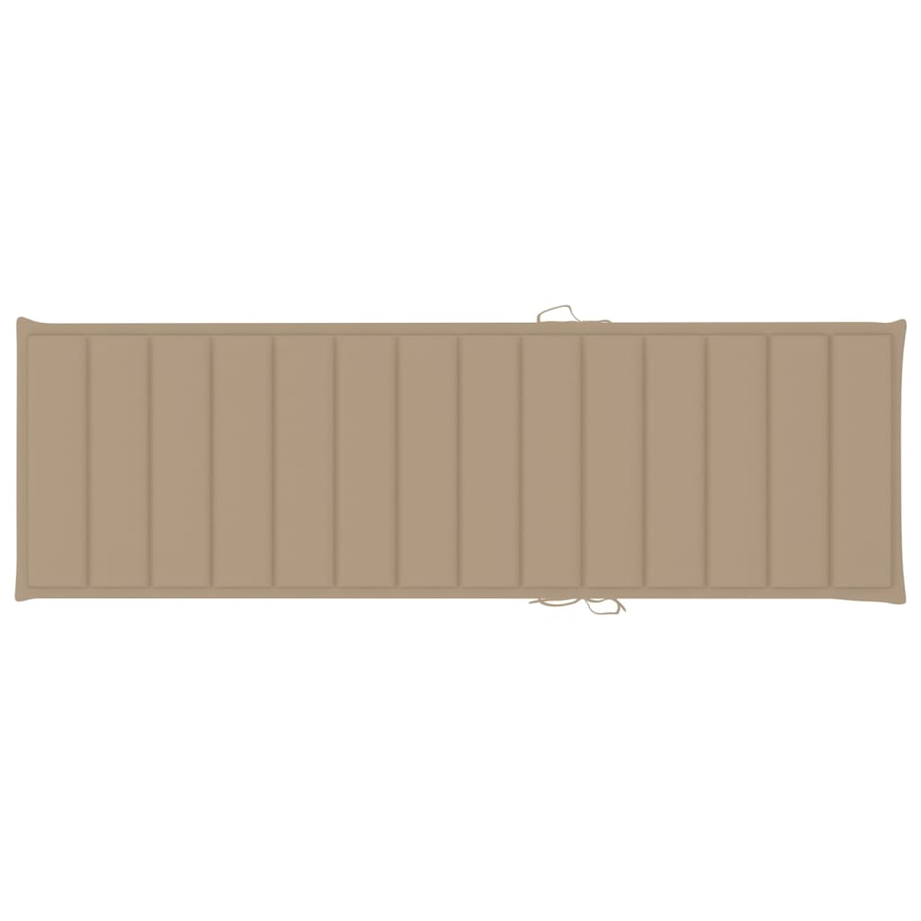 Lettino da Giardino con Cuscino Beige Legno Pino Impregnato - homemem39