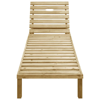 Lettino da Giardino con Cuscino Blu Legno Pino Impregnato - homemem39