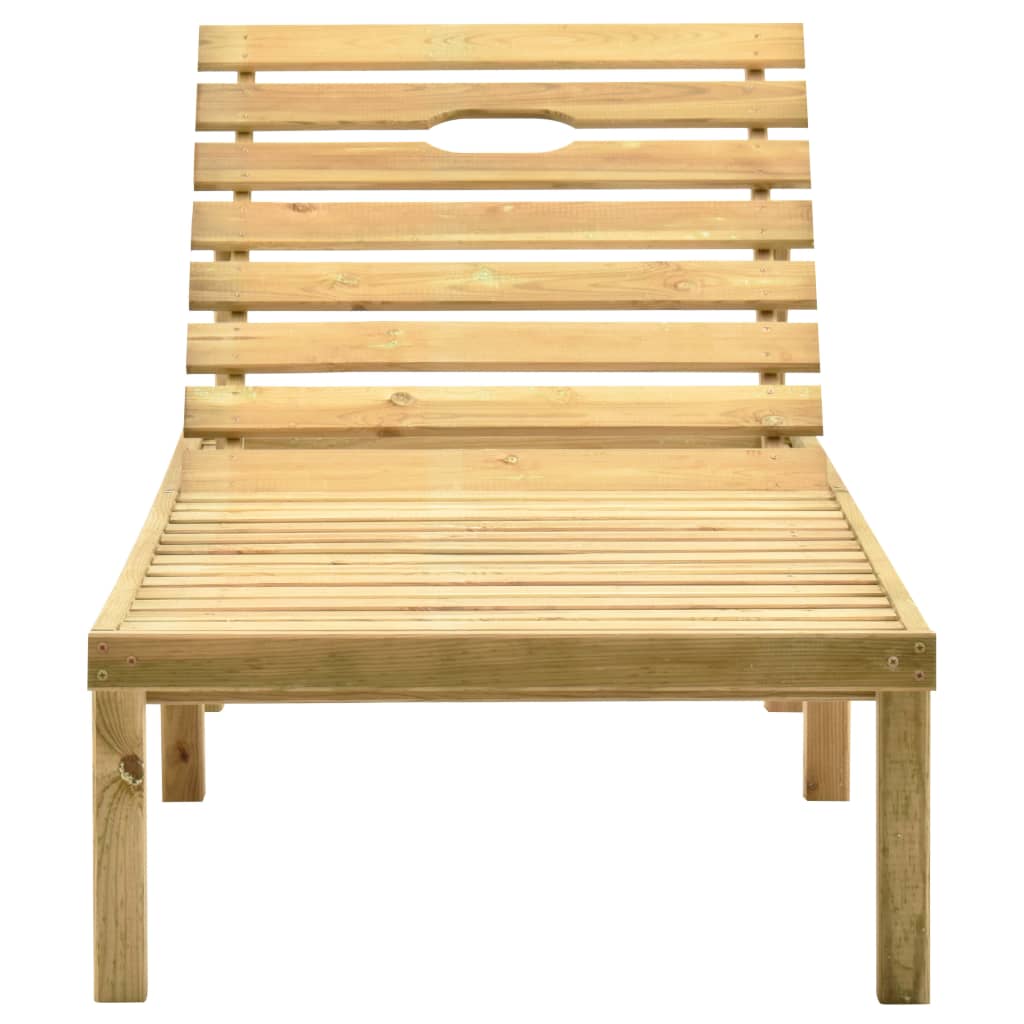 Lettino da Giardino con Tavolino Cuscino Legno Pino Impregnato - homemem39