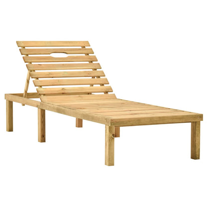 Lettino da Giardino con Tavolino Cuscino Legno Pino Impregnato - homemem39