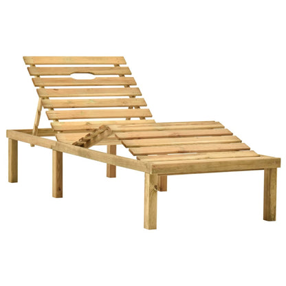 Lettino da Giardino con Cuscino Crema Legno Pino Impregnato - homemem39