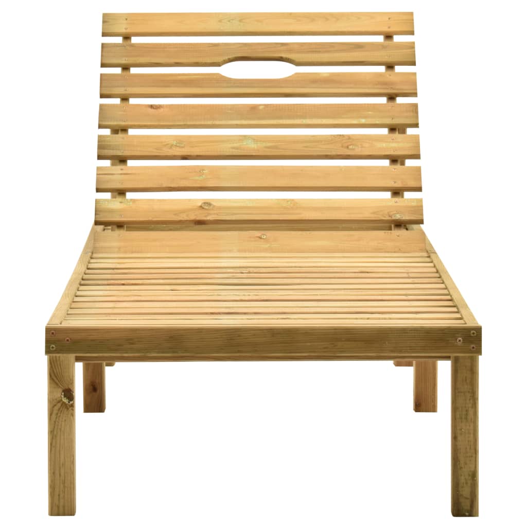 Lettino da Giardino con Cuscino Crema Legno Pino Impregnato - homemem39