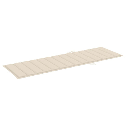 Lettino da Giardino con Cuscino Crema Legno Pino Impregnato - homemem39